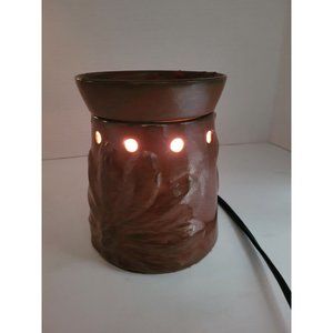Scentsy Full Size Large Wax Warmer Boho Sunflower Rust Color EUC